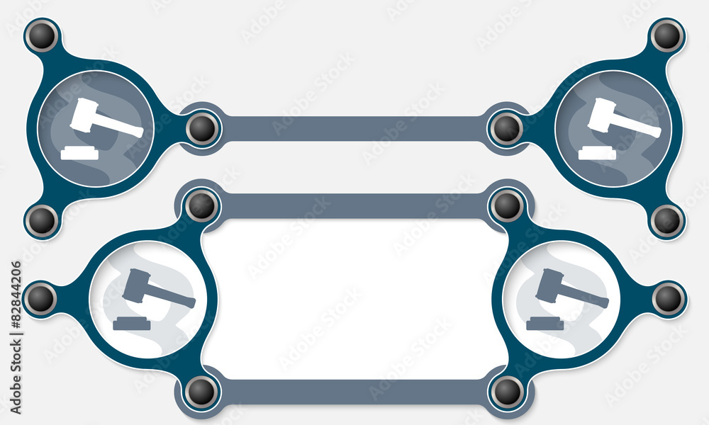 Poster two vector abstract text boxes for your text and lawyer icon