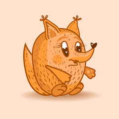 Vector illustration sitting fox.