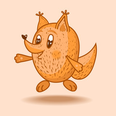 Vector illustration bouncing fox.