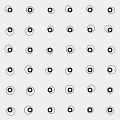 Pattern rounds. Monochrome minimal, geometric.