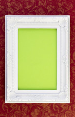 White Frame on dark red