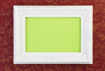White Frame on dark red