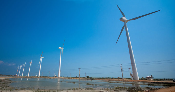 Wind turbines at Kalpittiya, Puttala in Sri Lanka