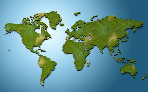 Fototapeta 3D world map