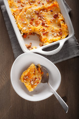 Parmentier of pumpkin and potatoes with beef