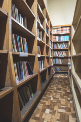 Old books in a vintage library
