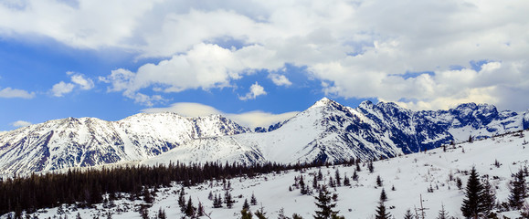Mountains panorama landscape winter Tatras