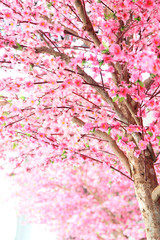 plastic sakura at the shopping mall street