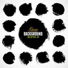 Abstract grunge ink draw shapes