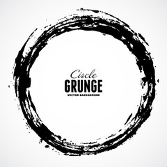 Vector ink grunge circle frame