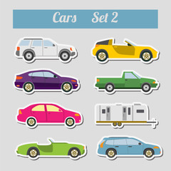Set of elements passenger cars for creating your own infographic