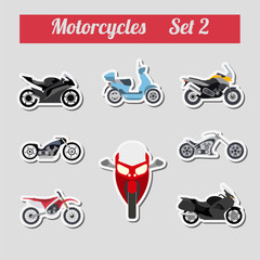 Set of elements motorcycles for creating your own infographics o