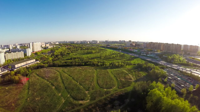 Moscow suburb. The view from the bird's flight