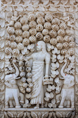 Floral marble relief