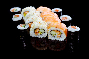 Delicious sushi rolls