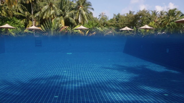 Water in a swimming pool underwater