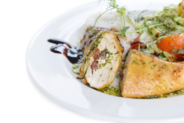 roasted chicken and  rice