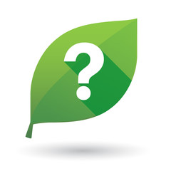 Green leaf icon with a question sign