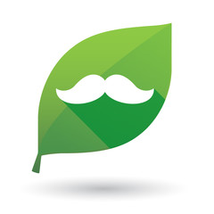 Green leaf icon with a moustache
