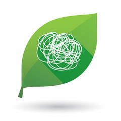 Green leaf icon with a doodle