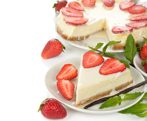 Cheesecake with strawberries