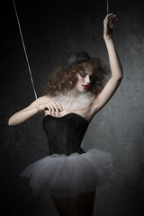 woman  like gothic marionette dancer