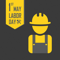 May 1st Labor (labour) day illustration conceptual construction