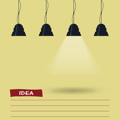 background is lit by lamps. concept of the idea. vector image.