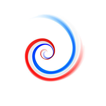 Vector sign vortex in blue, white and red