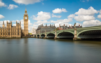 Obraz na płótnie Canvas Big Ben, the Thames and Westminster Bridge