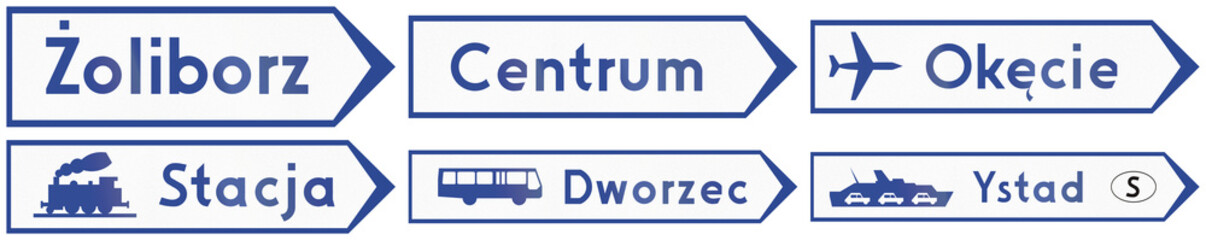 Local Direction Signs In Poland
