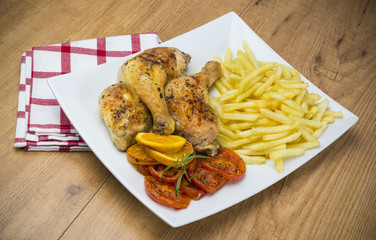 Plato de pollo con patatas