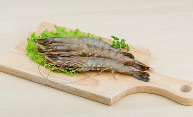 Raw tiger shrimps