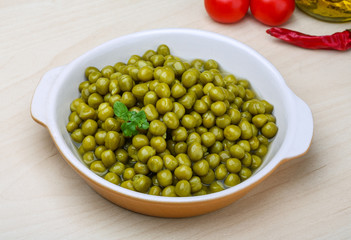 Green canned peas