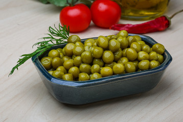 Green canned peas