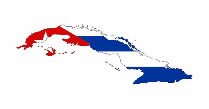 cuba flag map