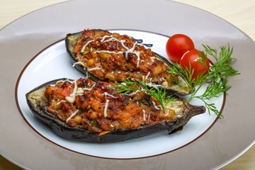 Eggplant stuffed minced meat