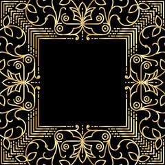 Linear simple frame with gold lines