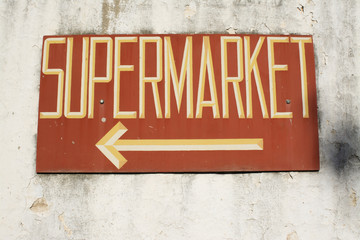 Supermarket sign.