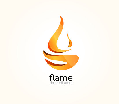 Abstract Vector design Logo,icon Flames,Fire of 3d shapes.