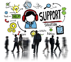 Support Solution Advice Help Care Satisfaction Quality Concept