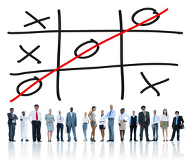 Tic Tac Toe Game Competition XO Win Challecge Concept