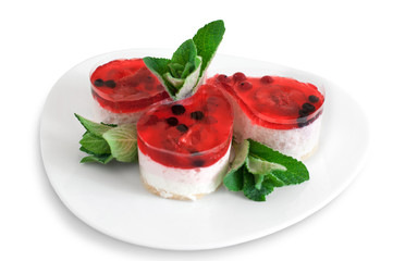 Cake with fresh berries. Desert.