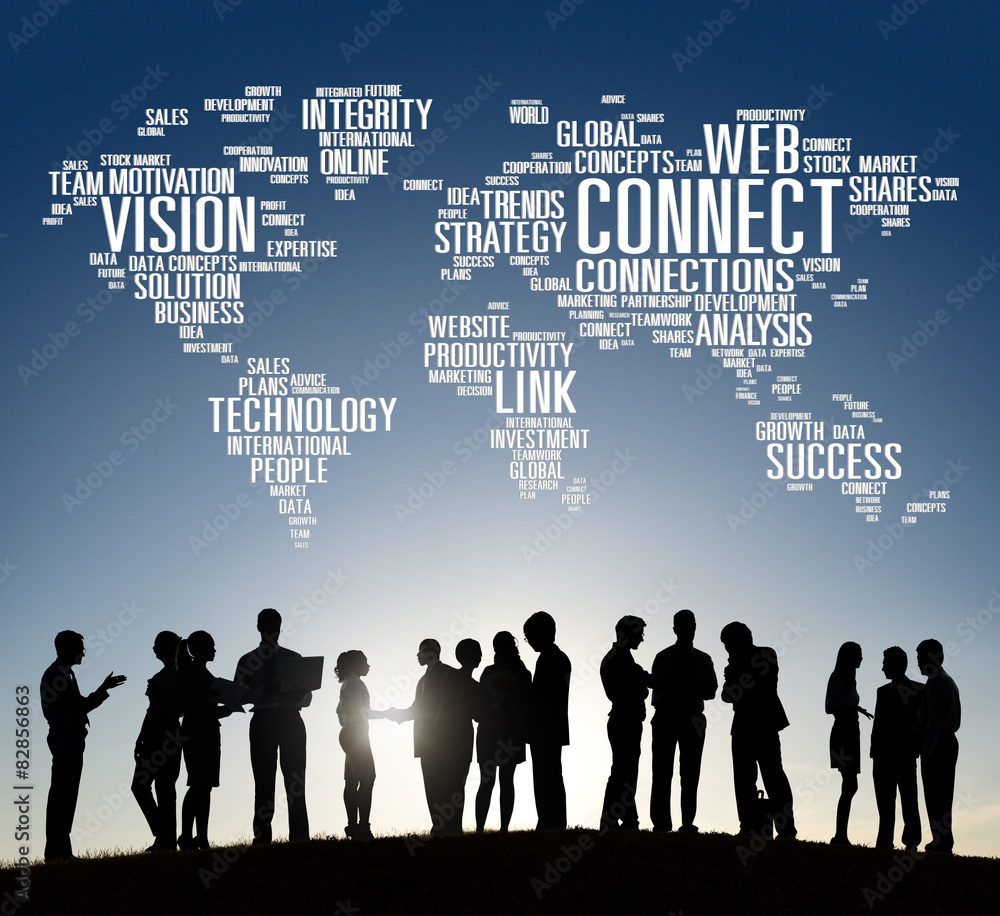 Aufkleber connection social media internet link networking concept