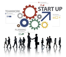 Startup New Business Plan Strategy Teamwork Concept