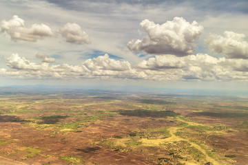 Aerial view of the landscapes of Malawi