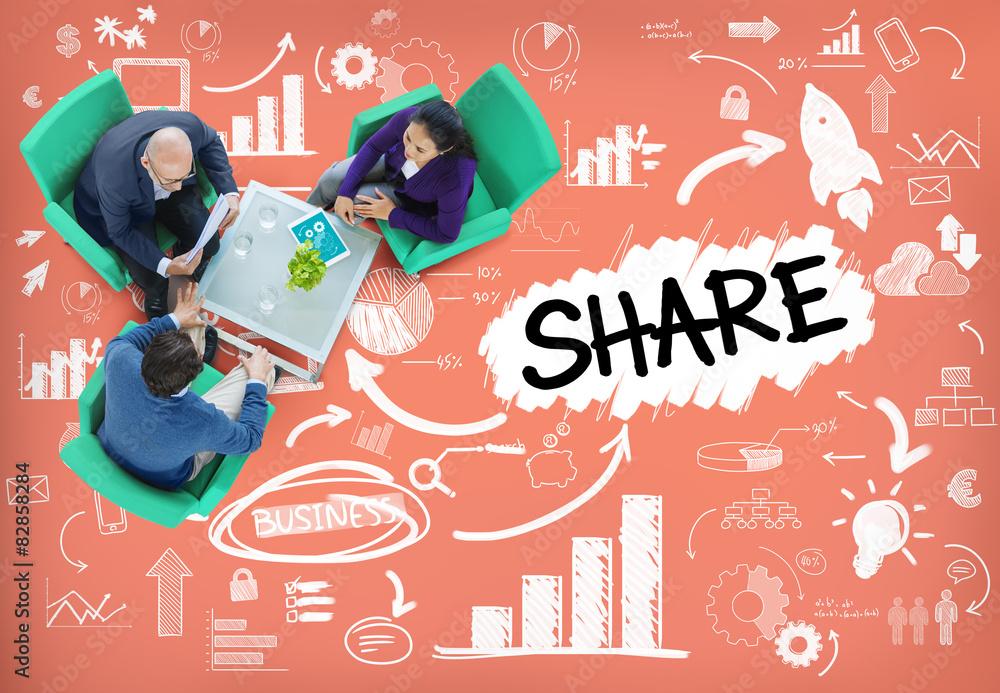Poster share sharing connection online communication networking concept