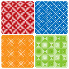 Four abstract seamless patterns