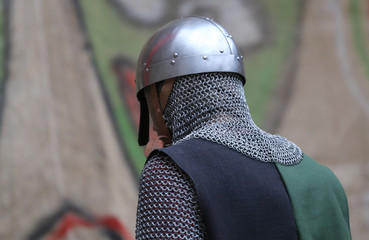 medieval reenactment with costumed characters 