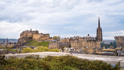 Fototapeta na wymiar Edinburgh including the Castle cityscape with dramatic skies